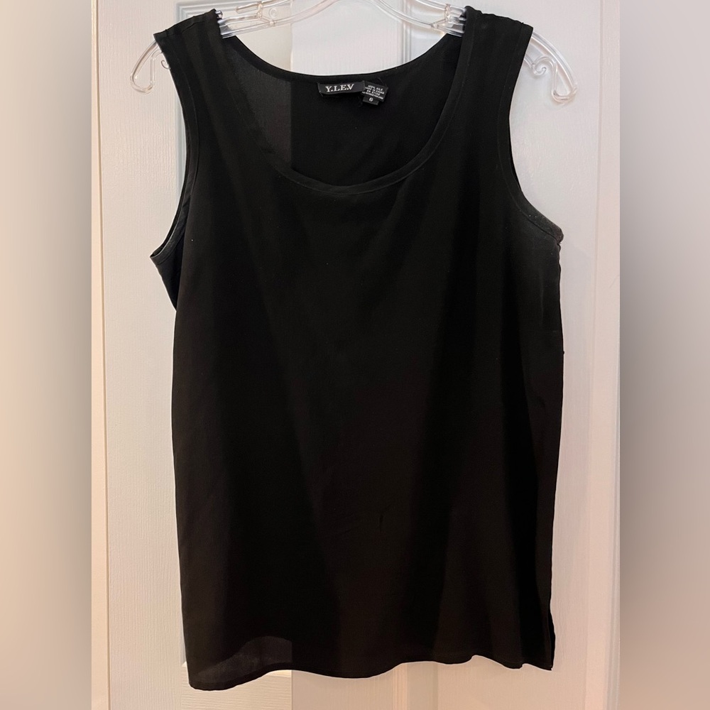 Black Sleeveless 100% silk Tank Top